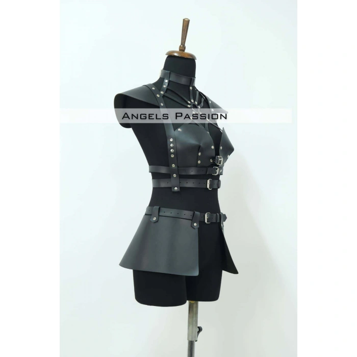 Deri Elbise Harness, Deri Etek Ve Göğüs Elbise - Brf1371