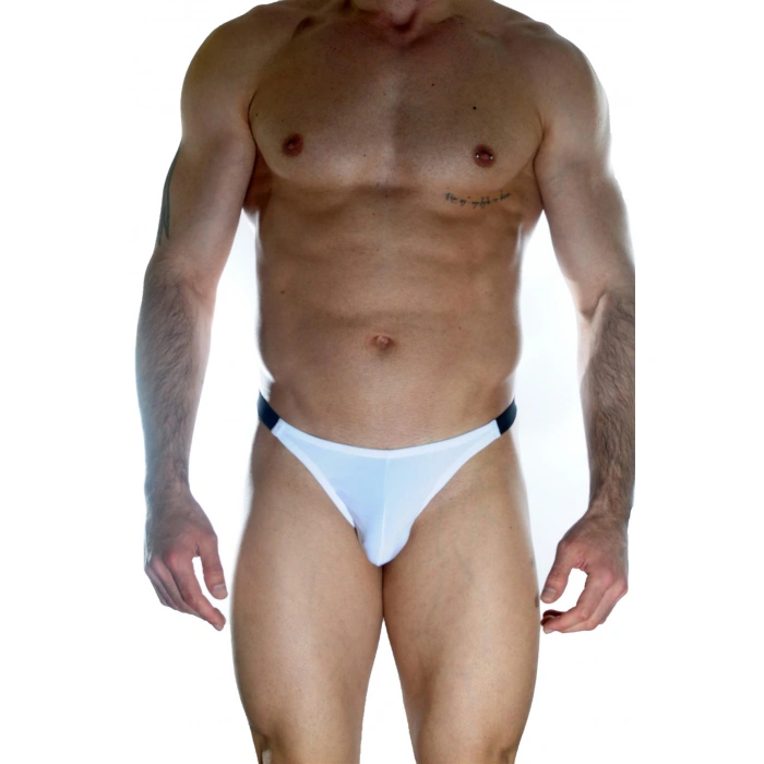 Erkek  Beyaz Arkası Büzgülü Brazillian Slip