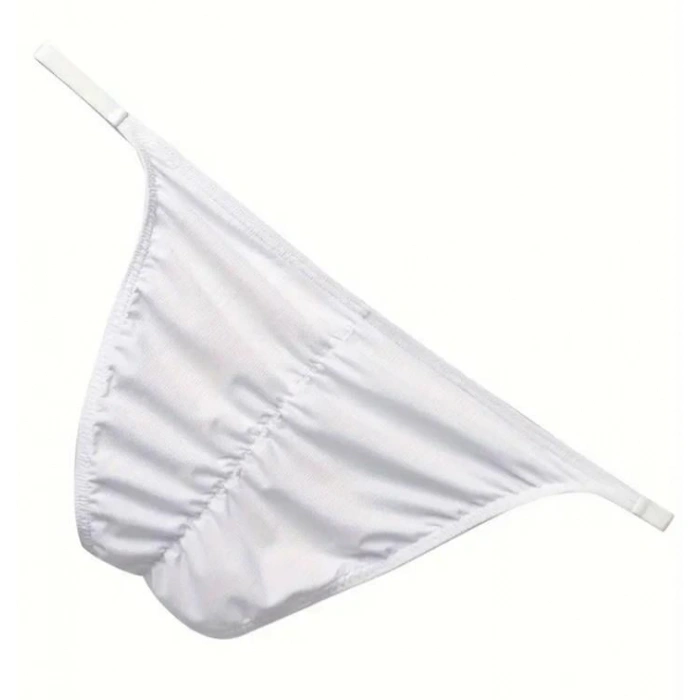 Erkek  Beyaz Büzgülü Slip İç Giyim