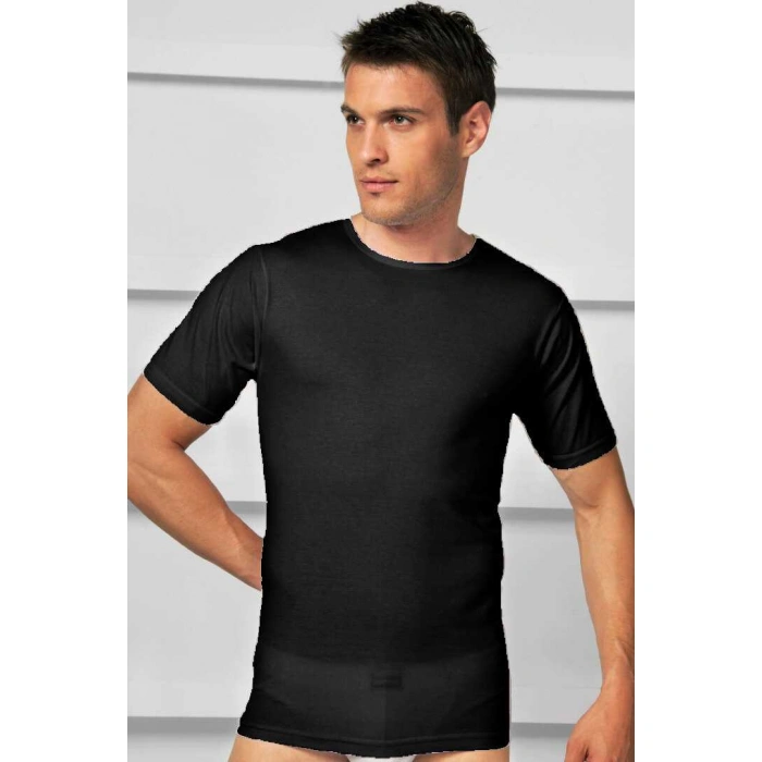 Erkek Pamuklu Kısa Kol Geniş Yaka Klasik Fa T-shirt