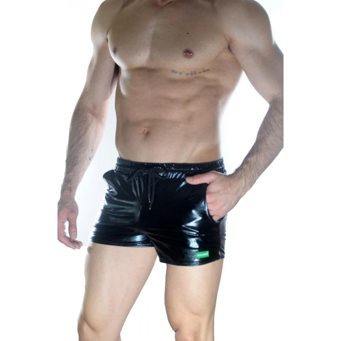 Erkek Siyah Lame Short