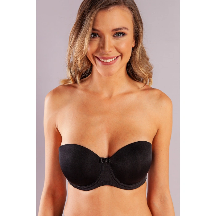 Gabrıella Balconette Foam Cup Bra, Siyah Konforlu Ve Şık Sütyen, Strapless
