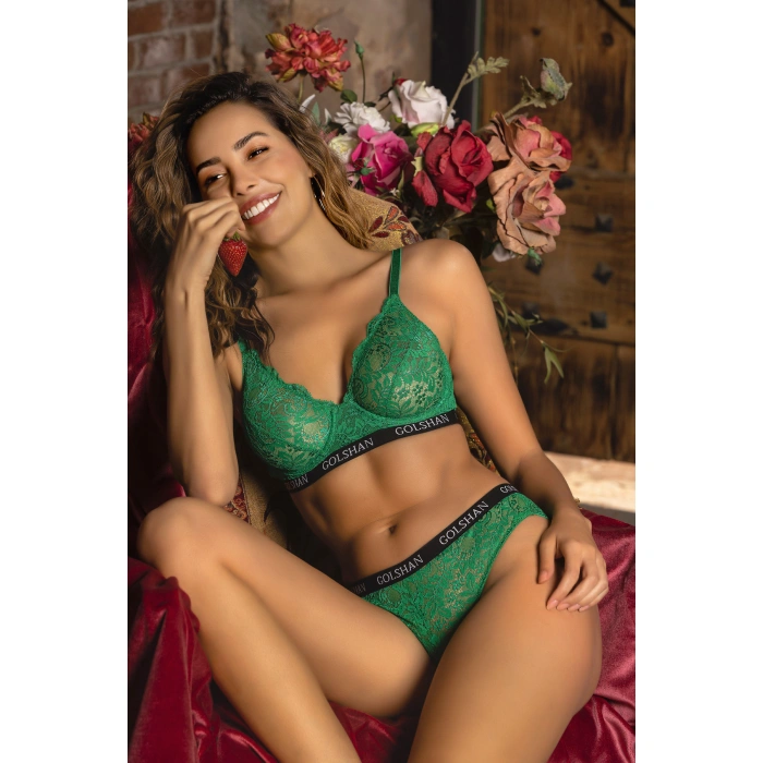 Gaudy Lace Bra, Yeşil Konforlu Ve Şık Sütyen