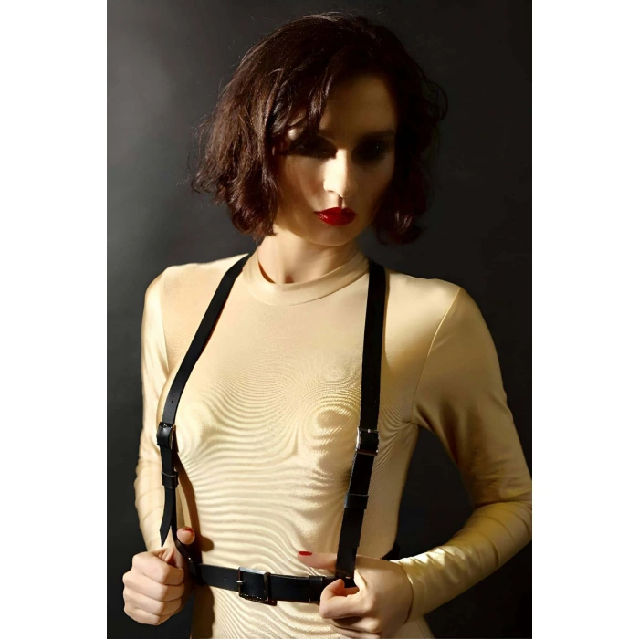 Göğüs Üzeri Deri Kemer, Şık Deri Harness Aksesuar - Brf599