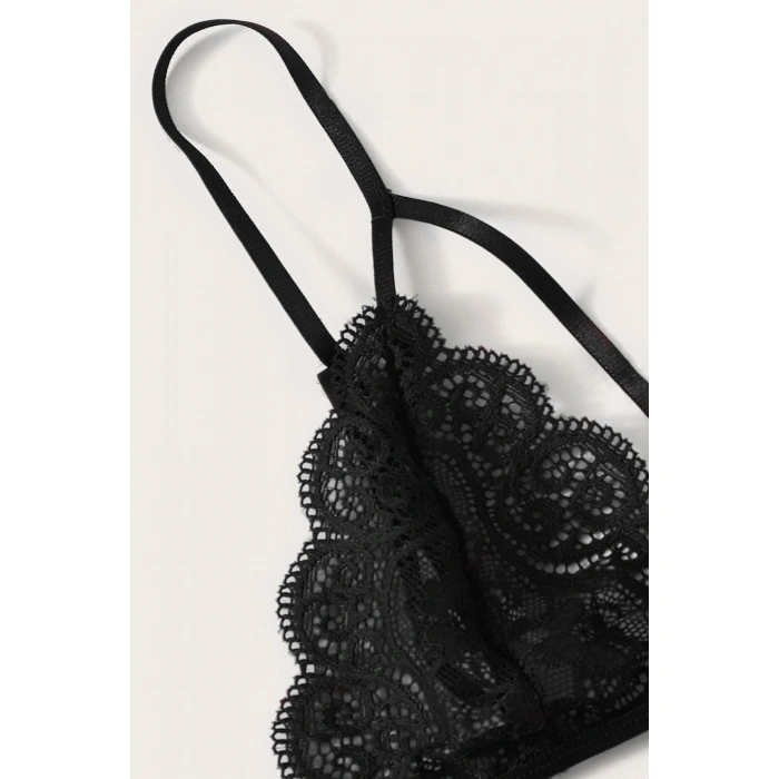 Kadın Siyah Dantel Sütyen Külot Takımı