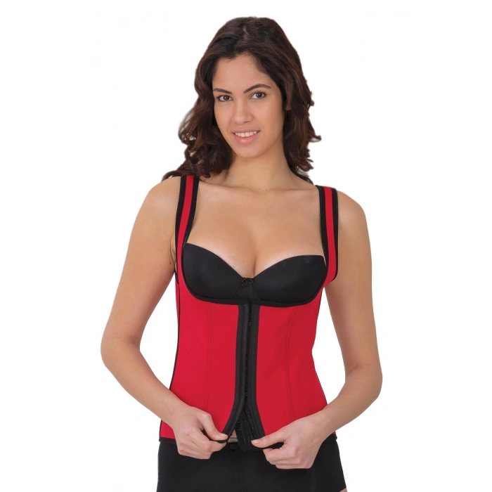 Kırmızı Mı 9173 Agraflı Göğsü Açık Atlet Korse