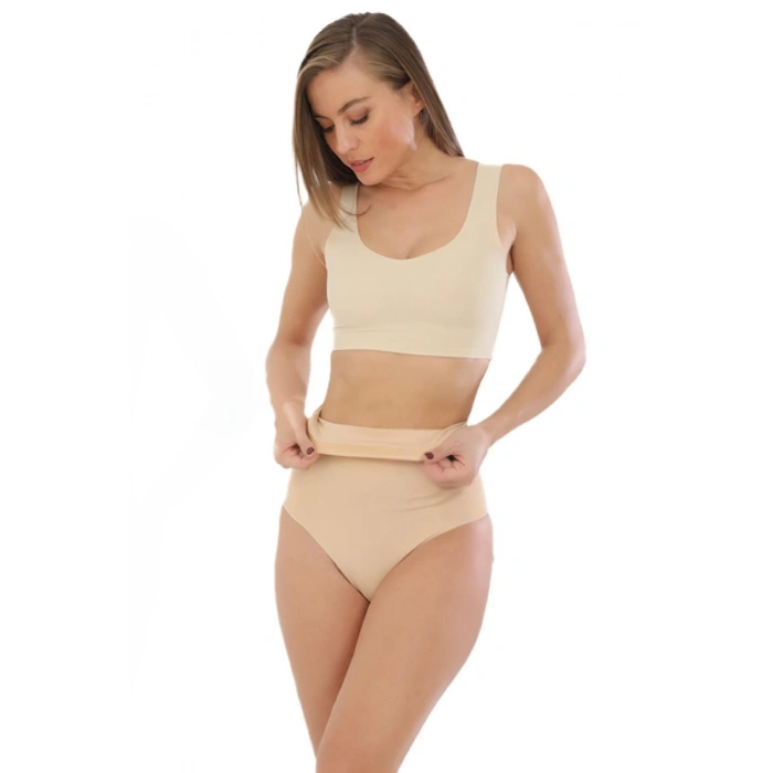 Lazer Kesim Yüksek Bel Slip Korse Kadın