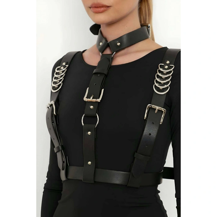 Omuzdan Askılı Omuz Ve Göğüs Üzeri Deri Kemer - Brf969