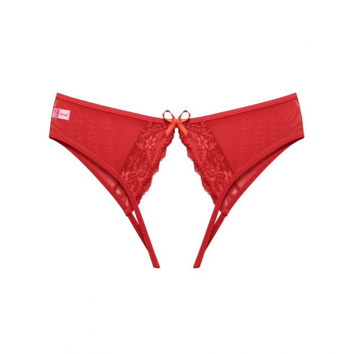 Özel Bölgesi Açık Büyük Beden Kırmızı Fantezi Bato Külot