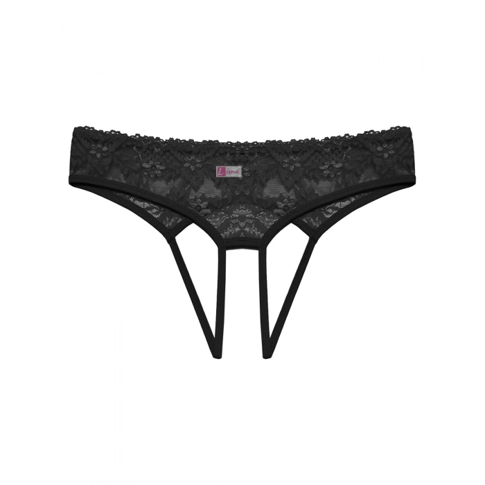 Özel Bölgesi Açık Kadın Siyah Fantazi Külot