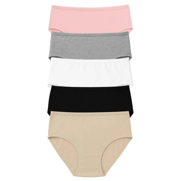 Pk40004 Büyük Beden Yüksek Bel Külot 5 Li Paket