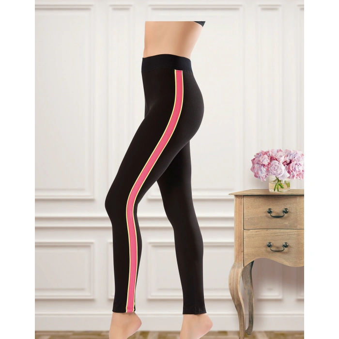 Şeritli Bel Sporcu Kadın Tayt 0529