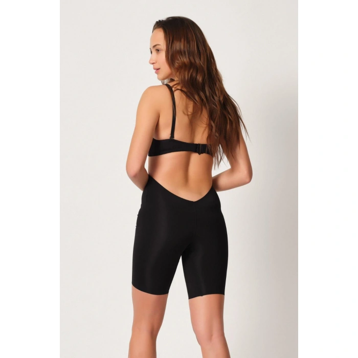 Siyah Mı Emay 2927 Bel Dekolteli Balenli Paçalı Lazer Korse