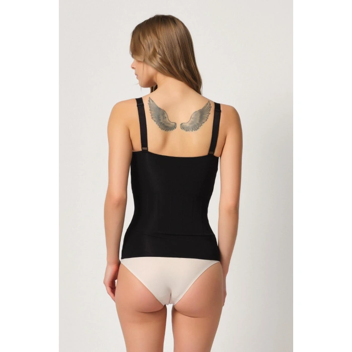 Siyah Mı Emay 2946 Göğüs Altı Balen Destekli Atlet Korse