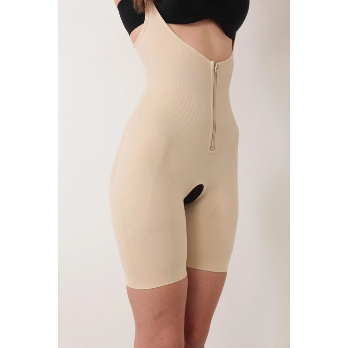 Ten İp Askılı Ağ Kısmı Açık Fermuarlı Tam Boy Kadın Korse