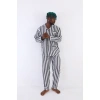 4007 Uzun Kol Çizgili Gaffur Erkek  Pijama Takım