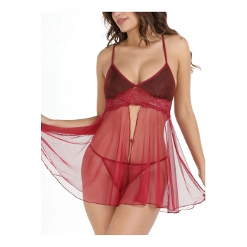 Bordo Tül Geclik -670