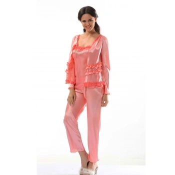 Nar Çiçeği Saten Pijama Takımı - 1413