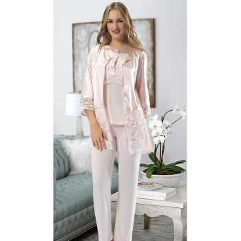 Pudra Penye Pijama Takımı - 1417