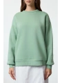 3 iplik şardonlu bisiklet yaka sweatshirt mint