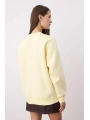 3 iplik şardonlu bisiklet yaka sweatshirt sarı