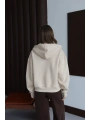 3 iplik şardonlu kapşonlu hoodie frm bej p510437
