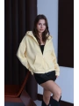 3 iplik şardonlu kapşonlu hoodie frm sarı p510437