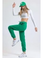 3 iplik şardonlu paça lastikli eşofman yeşil is001