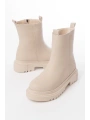 812-2012 Bej Luna Fermuarlı Günlük Kadın Bot