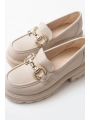 745-773 Bej Günlük Yüksek Tabanlı Loafer Ayakkabı