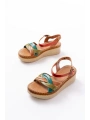 730-037 Multi Hakiki Deri Ortopedik Taban Kadın Sandalet