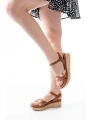 730-037 Taba Ayna Hakiki Deri Ortopedik Taban Kadın Sandalet