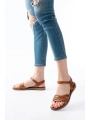 205-037 Taba Hakiki Deri Ortopedik Taban Kadın Sandalet