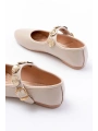 İNF-6363 Bej Baret Tokalı Günlük Bayan Ayakkabı