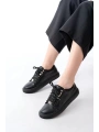 P-910 Siyah Bağcıklı Taban Dikişli Günlük Kadın Spor