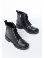 02-2003 Siyah Bağcıklı Fermuarlı Günlük Kadın Bot