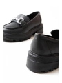 745-773 Siyah Günlük Yüksek Tabanlı Loafer Ayakkabı