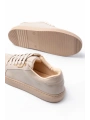 P-910 Bej Bağcıklı Taban Dikişli Günlük Kadın Spor