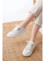 P-910 Beyaz Bağcıklı Taban Dikişli Günlük Kadın Spor