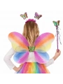 Çocuklar İçin Renkli Kelebek Kanat Taç Asa Kostüm Seti
