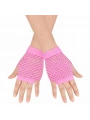 80’ler 90’lar Retro Neon Pembe File Parmaksız Kısa Eldiven 11 Cm