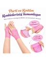 80’ler 90’lar Retro Neon Pembe File Parmaksız Kısa Eldiven 11 Cm