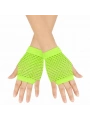 80’ler 90’lar Retro Neon Yeşil File Parmaksız Kısa Eldiven 11 Cm
