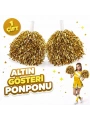 1 Çift ( 2 Adet ) Altın Renk 23 Nisan 19 Mayıs 29 Ekim Okul Gösteri Ponponları