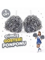 1 Çift ( 2 Adet ) Gümüş Renk 23 Nisan 19 Mayıs 29 Ekim Okul Gösteri Ponponları