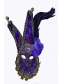 Çıngıraklı Dekoratif Tüylü Seramik Maske Mor Renk