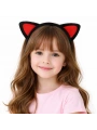 Peluş Kedi Kulak Taç Kırmızı Siyah – Çocuk Parti  Kostüm Tacı