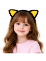 Peluş Kedi Kulak Taç Sarı Siyah – Çocuk Parti  Kostüm Tacı