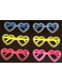 Fosforlu Kalp Model Glow Parti Gözlüğü Karanlıkta Yanan Gözlükler 12 Adet