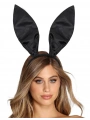 Siyah Renk Saten Kaplama Şekil Verilebilir Tavşan Kulak Taç 35x11 Cm